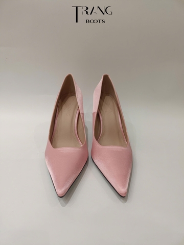 CHARLOTTE SATIN PUMPS - BLUSH ROSE