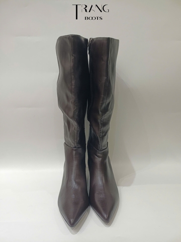 KNEE BOOTS MŨI NHỌN NÂU