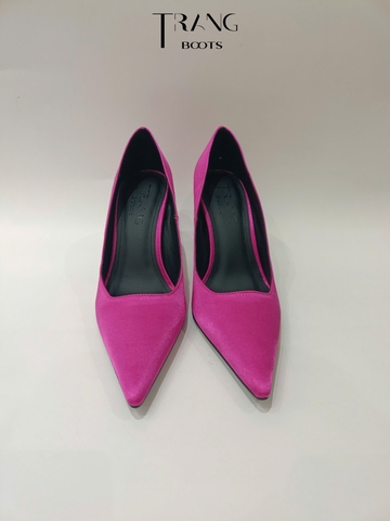 CHARLOTTE SATIN PUMPS - ROYAL FUCHSIA