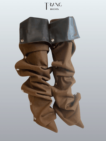 FANCY KNEE BOOTS PHOM NHÚN DENIM