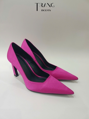 CHARLOTTE SATIN PUMPS - ROYAL FUCHSIA