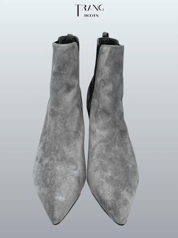 HIGHHEELS BOOTS CỔ NGẮN DA LỘN CÓ GÓT