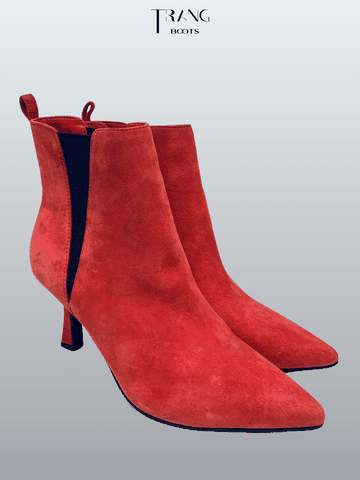 HIGHHEELS BOOTS CỔ NGẮN DA LỘN CÓ GÓT