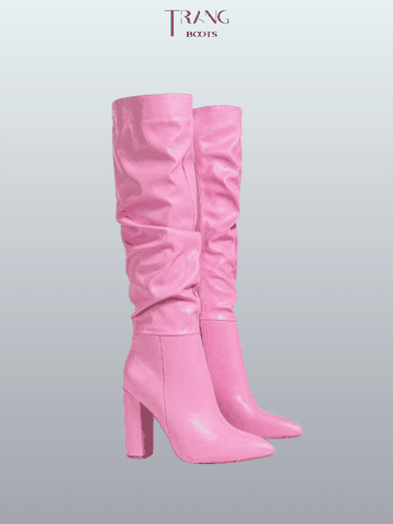 BOOTS GỐI GÓT TRỤ FORM NHÚN