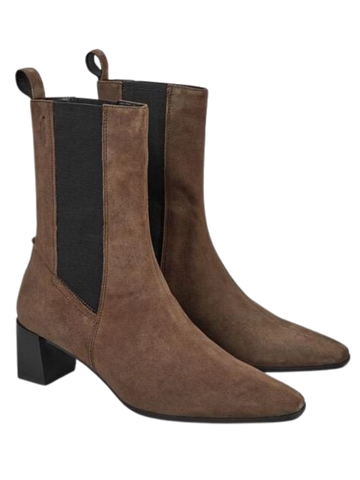 ALLY GREY LEATHER BOOTS