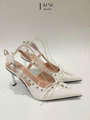 MIDNIGHT - LADY ÉLAN GIÀY CAO GÓT MŨI NHỌN GÓT KIM LOẠI ĐÍNH ĐÁ 10CM