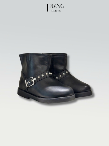 BOOTS TRẺ EM CỔ NGẮN ĐÍNH HỌA TIẾT KHÓA
