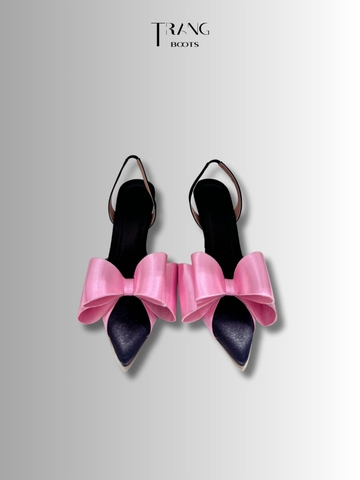 GIÀY CAO GÓT MŨI NHỌN PHỐI NƠ HỒNG SANG TRỌNG GÓT 10CM LISA PHIÊN BẢN 3.0