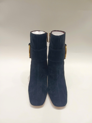 SARTO BY FRANCO SARTO FLEXA ELIA O-RING HARDWARE SUEDE DRESS BOOTIES - BLACK - ANKLE BOOTS KHÓA VÒNG ĐEN