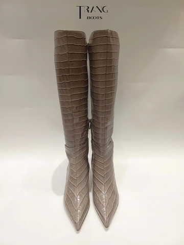 SAM EDELMAN TAYLIN LEATHER KNEE HIGH BOOTS - GREIGE- BOOTS CỔ CAO DA THẬT GÓT NHỌN 6CM