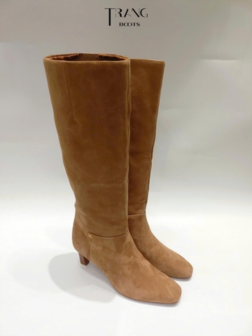 FRANCO SARCO TIMMY KNEE HIGH BOOTS - BROWN - BOOTS GỐI DA THẬT MŨI THON 6CM