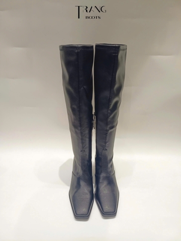 KNEE BOOTS FRANCO SARTO MŨI VUÔNG GÓT TRỤ 8CM