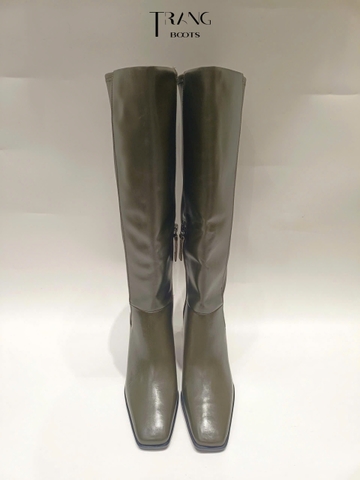 FRANCO SARTO JONIE WIDE CALF KNEE HIGH BOOTS - BOOTS GỐI MŨI VUÔNG GÓT TRỤ 8CM