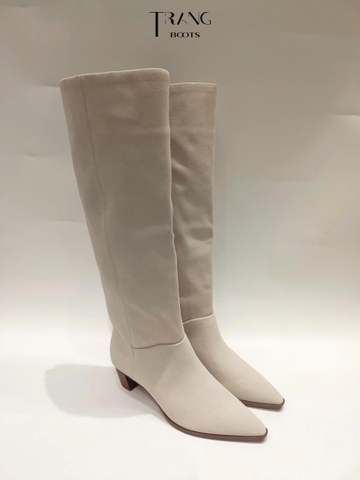 FRANCO SARTO GENEVIEVE KNEE HIGH BOOTS WOMEN - IVORY - BOOTS GỐI ĐẾ THẤP