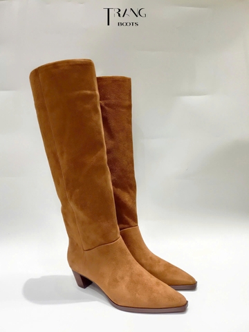 FRANCO SARTO GENEVIEVE KNEE HIGH BOOTS WOMEN - COGNAC - BOOTS GỐI ĐẾ THẤP