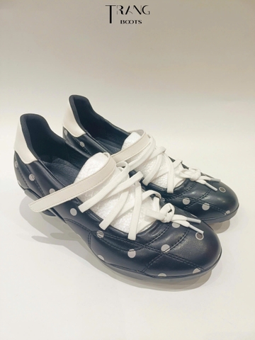 VELOCITY BOW - Élan Racing Muse Mary Jane chấm bi French chic – mũi tròn có quai, phong cách ballet trẻ trung, gót điêu khắc thời thượng.