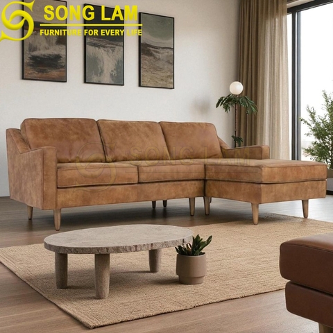 Sofa góc da bò Ý SLH0111