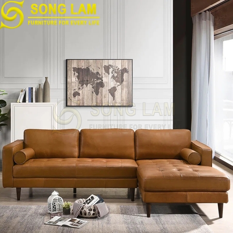 Sofa góc da bò Ý SLH01116