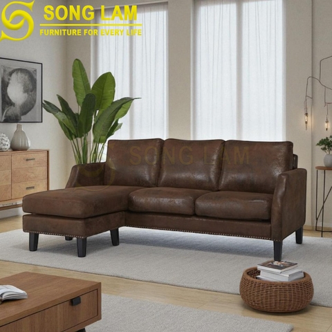 Sofa góc da bò Ý SLH01128