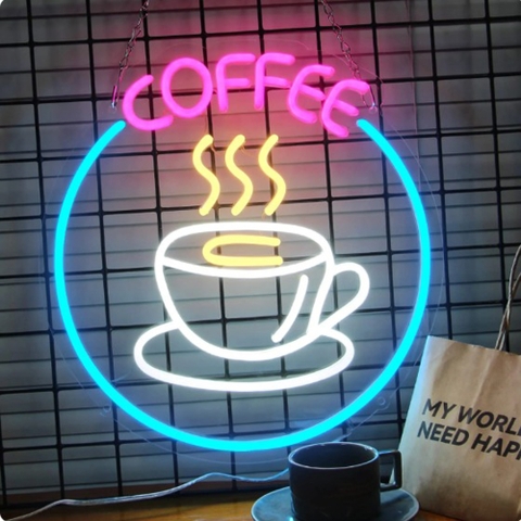 Đèn led neon trang trí quán cafe