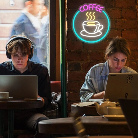 Đèn led neon trang trí quán cafe