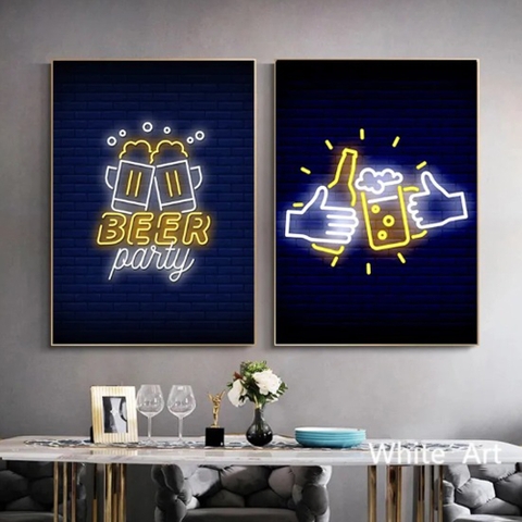 Đèn led neon trang trí quán beer