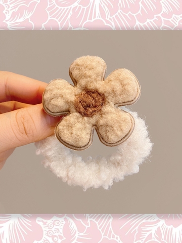 DÂY BUỘC TÓC CAO SU BỌC LÔNG CỪU HÌNH HOA