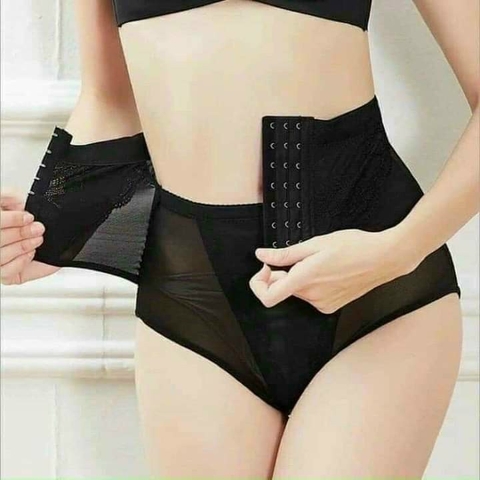 QUẦN GEN BỤNG DÁNG CHÉO MÓC CÀI TRƯỚC REN HOA