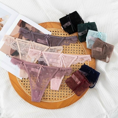 QUẦN LỌT KHE NƠ DÀI REN SAU