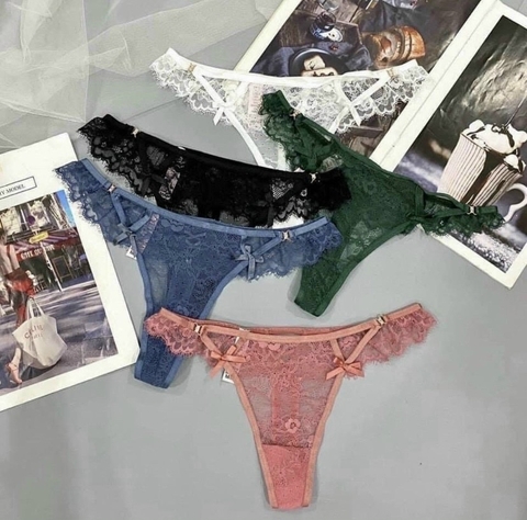 QUẦN LỌT KHE REN MỀM 2 NƠ