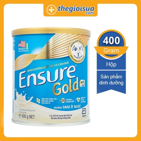 Sữa bột Ensure Gold Abbott ít ngọt Vanilla 400g: