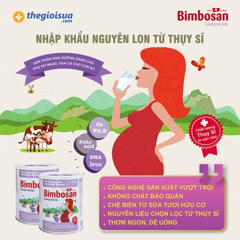 Sữa bầu BIMBOSAN LADYMILK dành cho phụ nữ mang thai và cho con bú