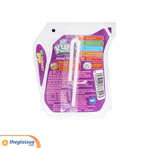 Sữa trái cây Lif Kun hương nho túi 110ml, thùng 24 túi