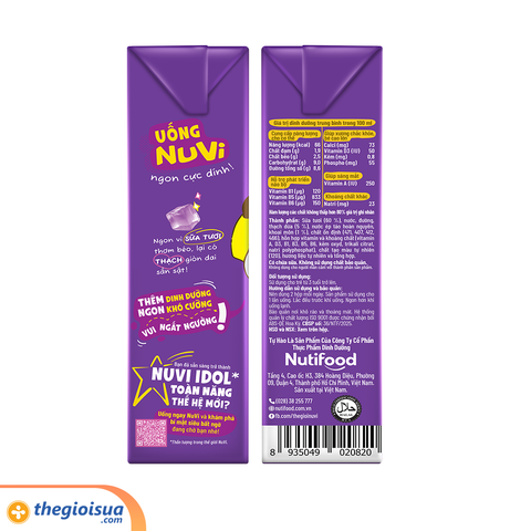 Sữa tươi NUVI có thạch vị khoai môn hộp 170ml