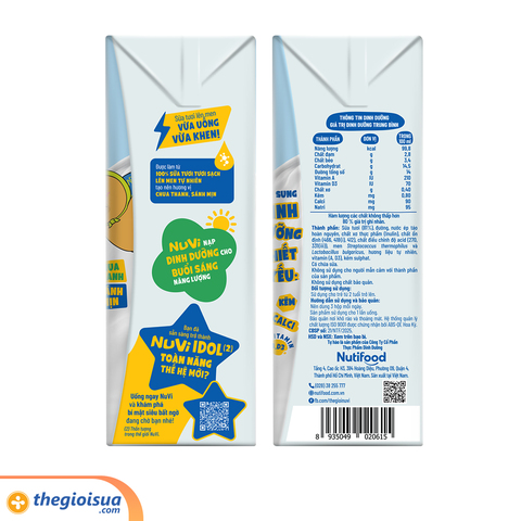 Sữa Tươi Lên Men Tiệt Trùng NUVI Vị Nguyên Bản 4x100ml