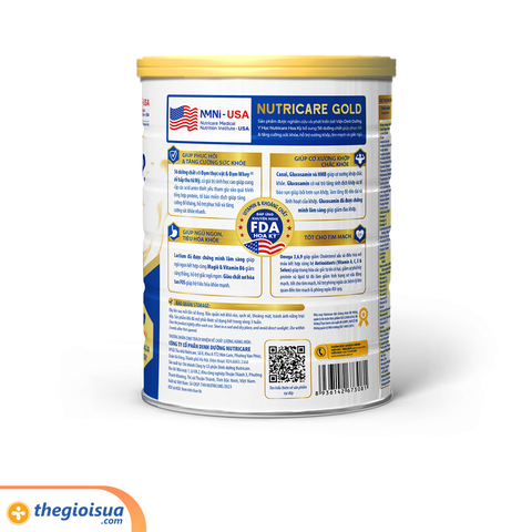 Sữa bột người lớn Nutricare Gold 850 Gram