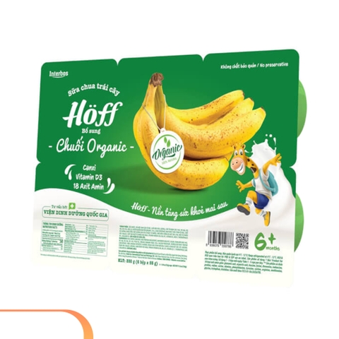 Sữa chua hoa quả Hoff vị chuối Organic 6 hộp x 55g