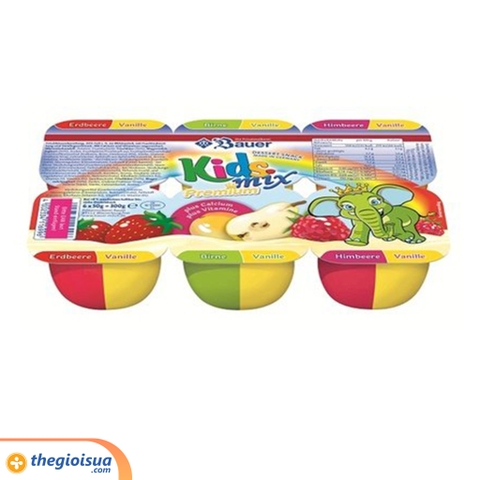 Phô mai sữa chua hoa quả Kidsmix Premium vỉ 6 hộp