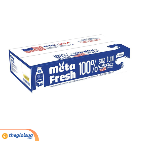 Sữa tươi có đường bổ sung sữa non Meta Fresh 4*110ml