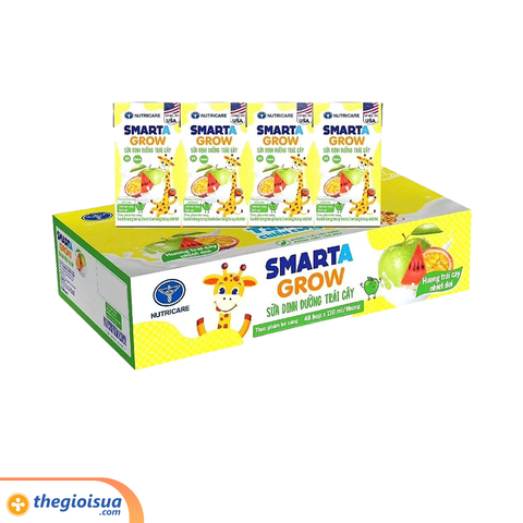Sữa dinh dưỡng trái cây Smarta Grow hương trái cây nhiệt đới 4x110ml
