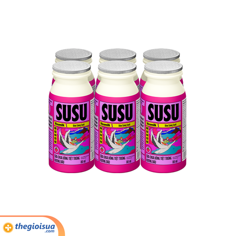 Sữa chua uống tiệt trùng hương dâu Vinamilk Susu chai 80ml