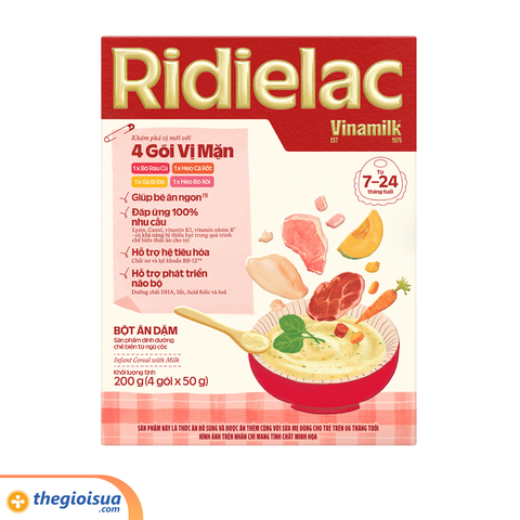 Bột Ăn Dặm Ridielac Gold 4 gói vị mặn 4*50g