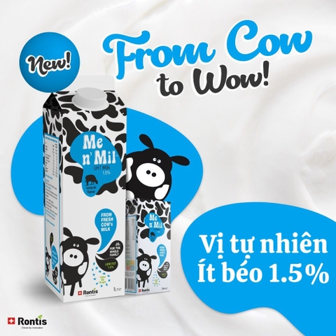 Sữa tươi tiệt trùng Me n' Mil UHT Natural Milk 1,5% 1Lít