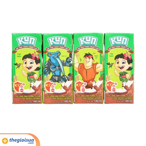 Sữa tươi Lif Kun socola lúa mạch 180ml