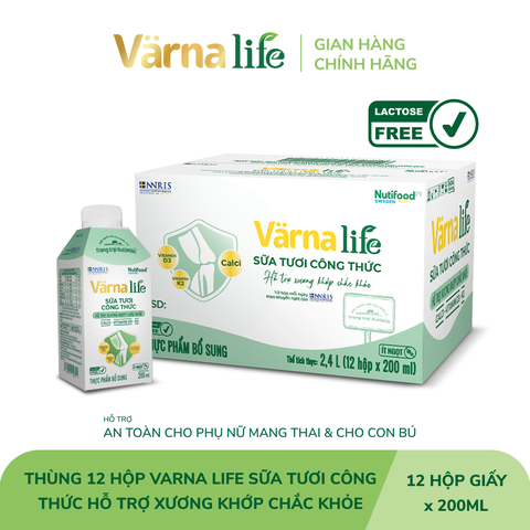 Thực Phẩm Bổ Sung Sữa Tươi Công Thức VARNALIFE (XANH) hộp 200ml