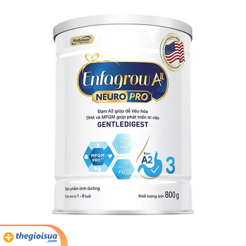 Sữa Enfagrow A2 NeuroPro số 3 800g (1 - 6 tuổi)