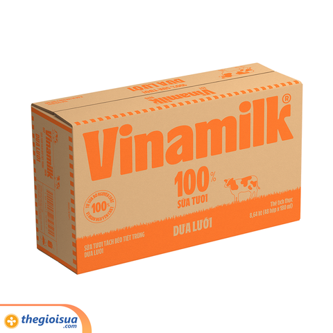 Sữa tươi Vinamilk tiệt trùng tách béo vị Dưa Lưới 180ml