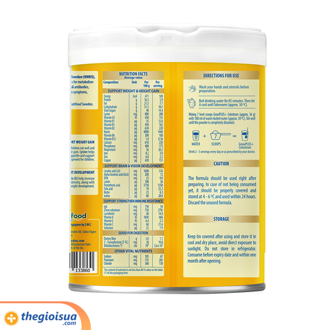 Sữa bột Grow Plus+ colostrum Lactoferrin 2+ 800g (từ 2 tuổi trở lên)