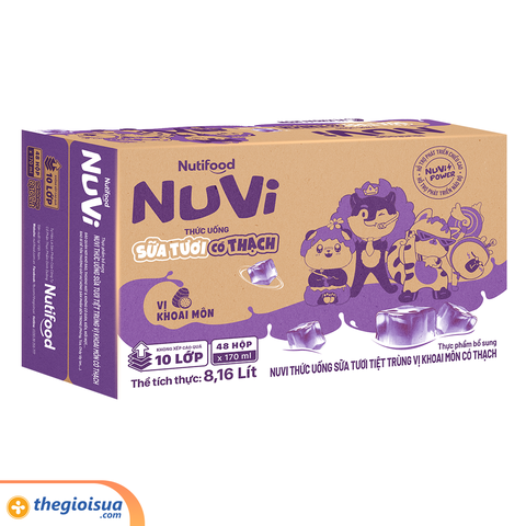 Sữa tươi NUVI có thạch vị khoai môn hộp 170ml