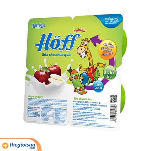 Sữa chua ăn Hoff Yokids vị Táo 55g